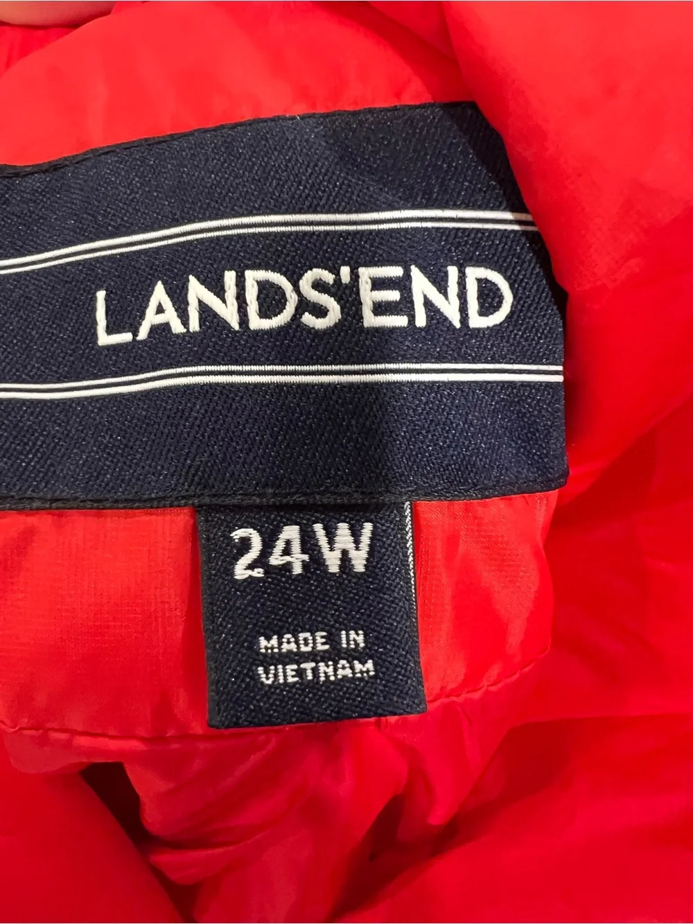 NWOT Lands' End Women's Quilted Bright Red Puffer Coat